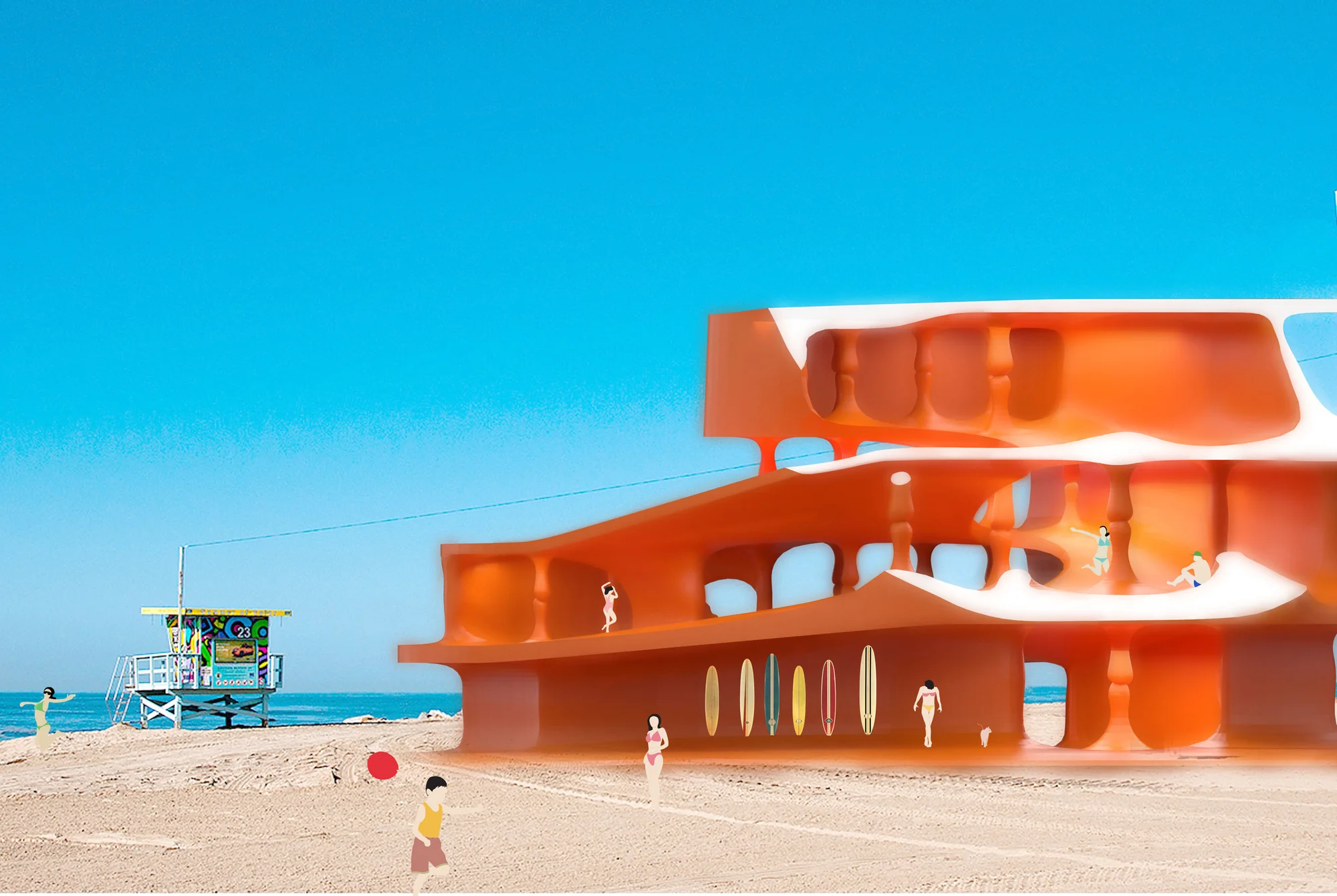 external view of the soft building